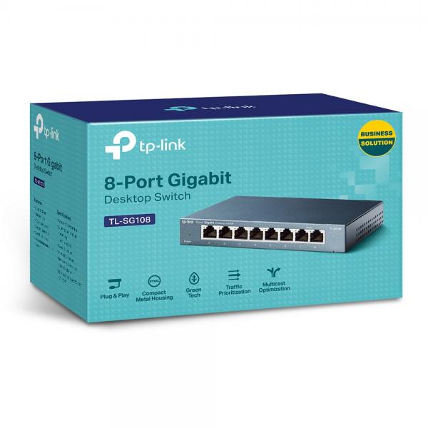 TP-LINK TL-SG108 Switch para sobremesa con 8 puertos a 10/100/1000 Mbps