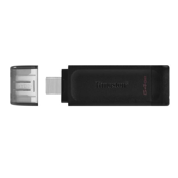 Pendrive 64gb Usb-c 3.2 Kingston Dt70 Negro