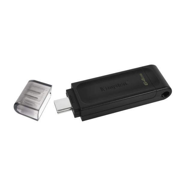 Pendrive 64gb Usb-c 3.2 Kingston Dt70 Negro