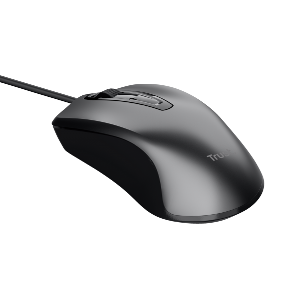MOUSE TRUST CARVE USB 3 BOTONES Y RUEDA DESPLAZAMIENTO 1200DPI COLOR NEGRO 23733