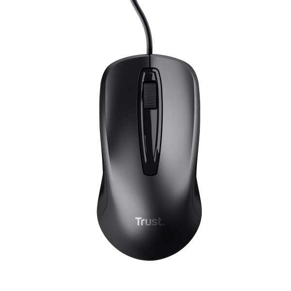 MOUSE TRUST CARVE USB 3 BOTONES Y RUEDA DESPLAZAMIENTO 1200DPI COLOR NEGRO 23733