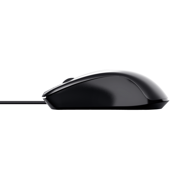 MOUSE TRUST CARVE USB 3 BOTONES Y RUEDA DESPLAZAMIENTO 1200DPI COLOR NEGRO 23733