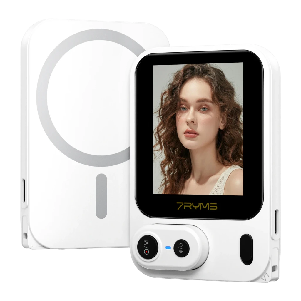 Monitor selfie 7RYMS Qshot V1 Blanco 4K60 con cable / 4K30 USB-C