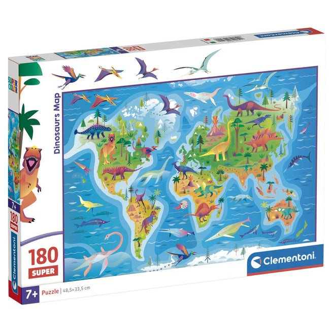 Puzzle Super Mapa Dinosaurios 180Pzs Hover Image