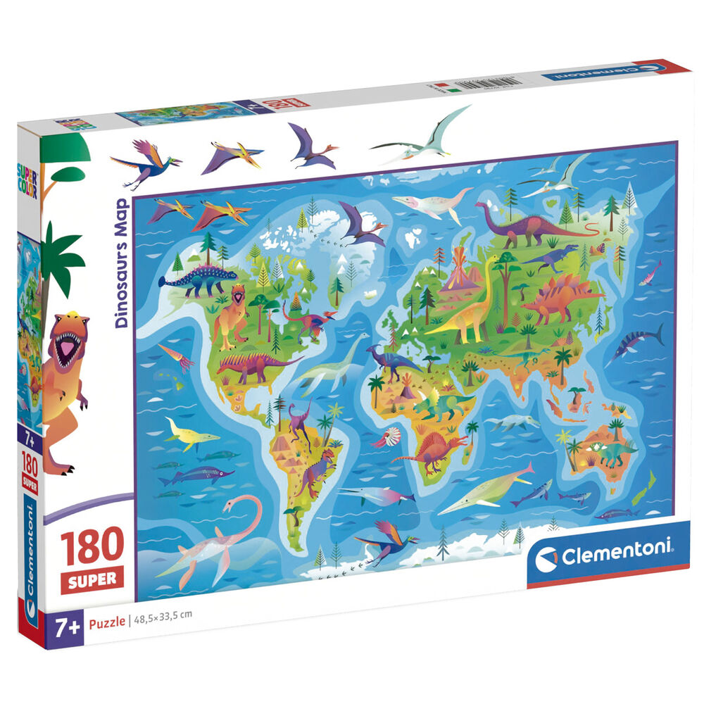 Puzzle Super Mapa Dinosaurios 180Pzs
