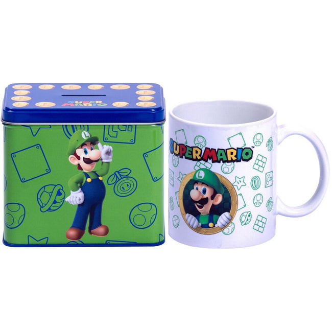 Set Taza + Hucha Luigi Super Mario Bros Nintendo Hover Image