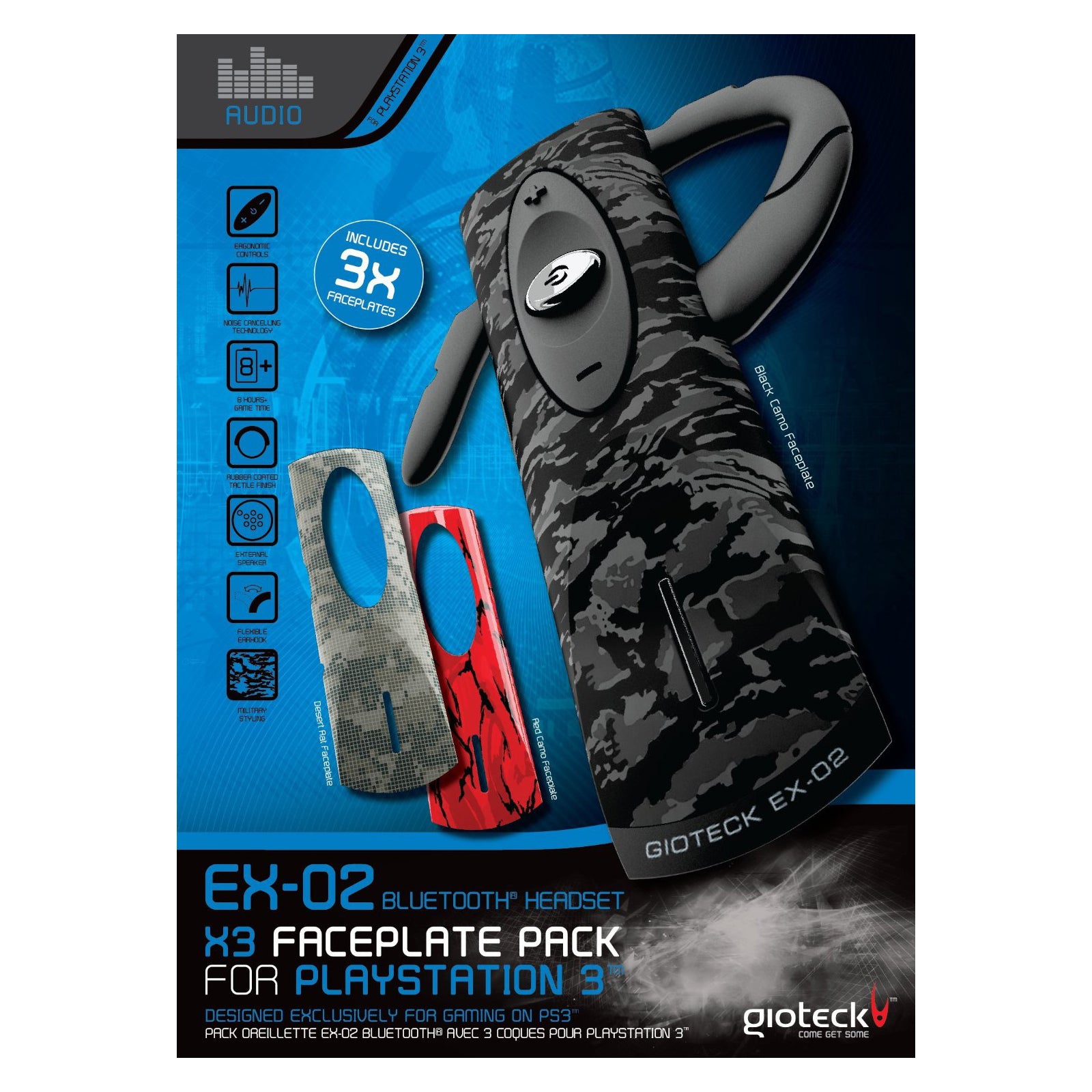 Bluetooth Headset EX-02 Faceplate Pack X3 Gioteck PS3 PS3 (Accesorios)