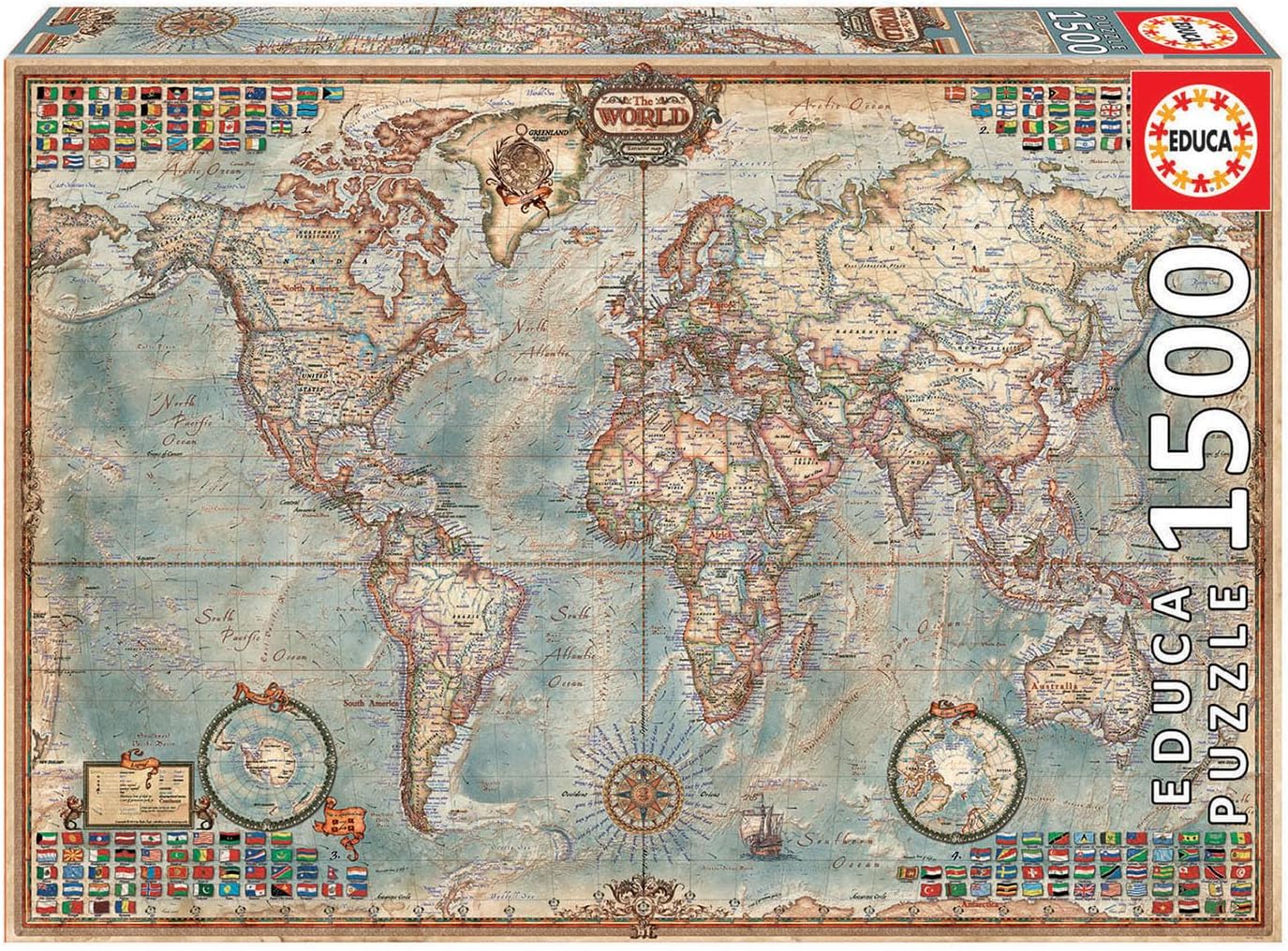 Puzzle 1500 El Mundo, Mapa Político