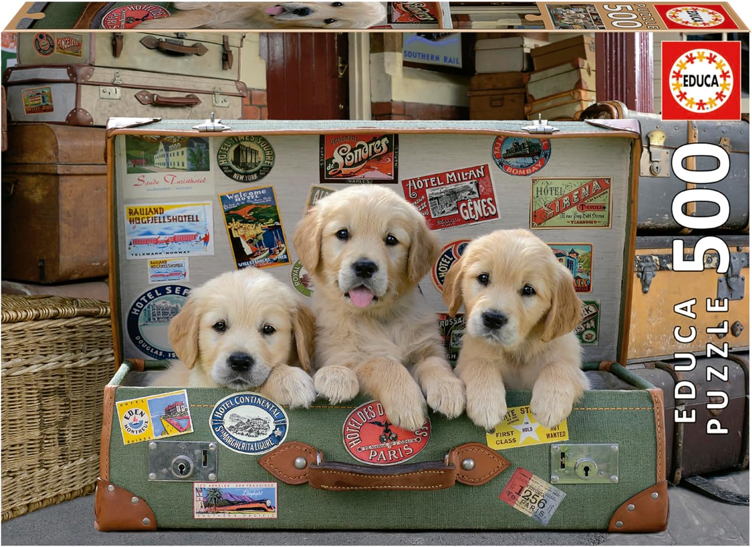 Puzzle 500 Cachorros En El Equipaje