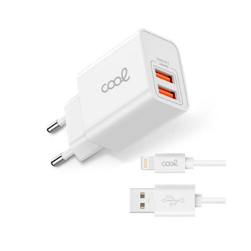 Cargador Cool 2Usb 2,4 Amp Cable Lightning 1.2M Hover Image