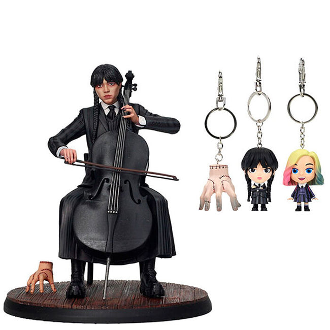 Figura Miercoles Violonchelo + Llavero Wednesday Hover Image