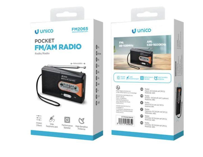 Radio Portátil Unico Fn2065 Dc3V (Aax2) Negro Varios Hover Image