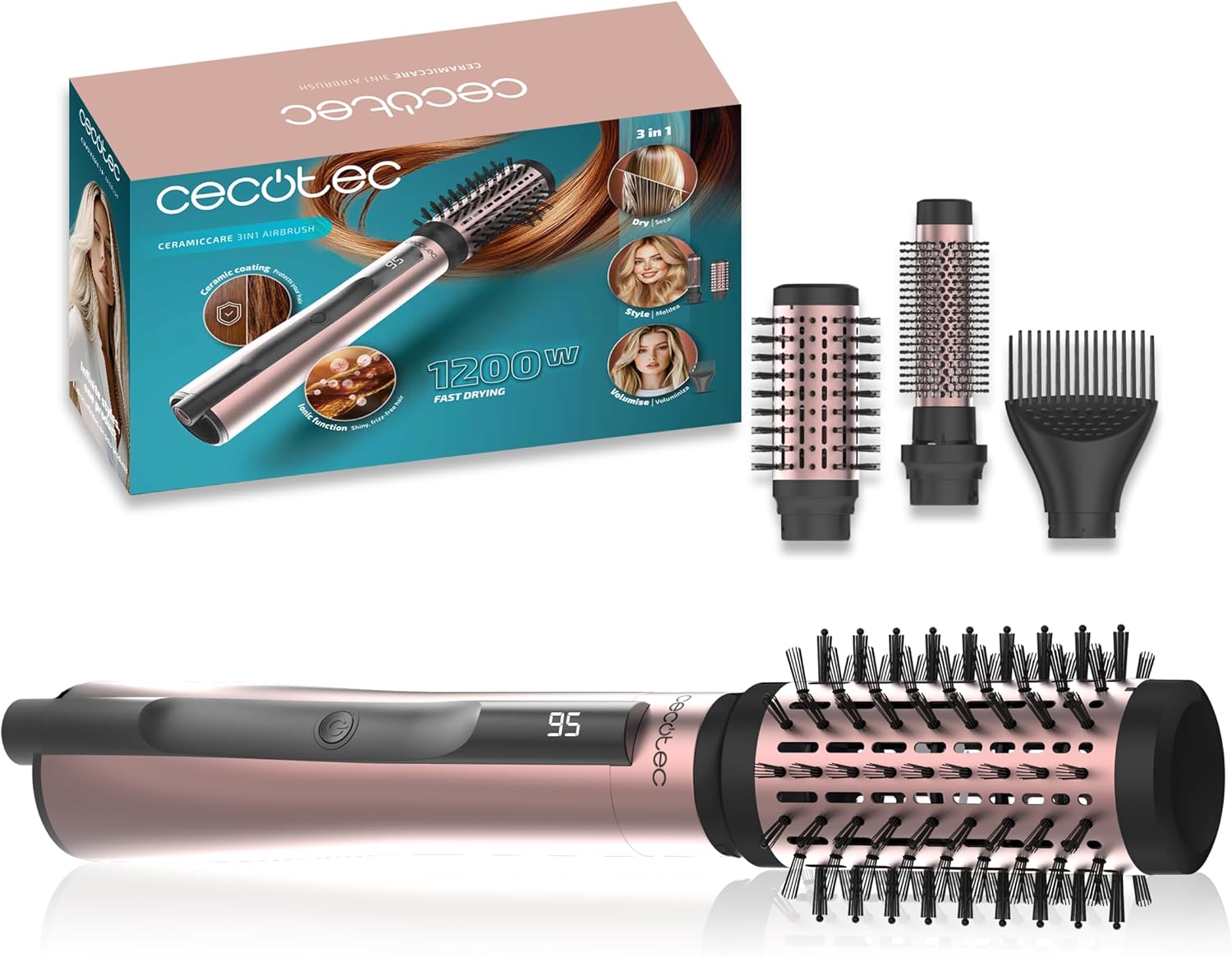Cepillos Alisadores Cecotec Ceramiccare 3In1 Airbrush