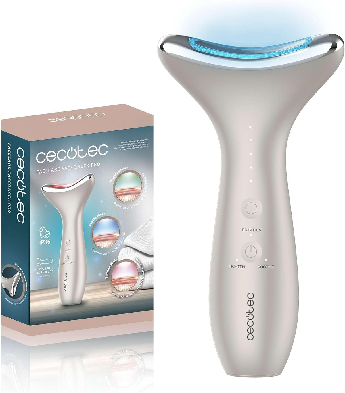 Cepillos de Fototerapia Cecotec FaceCare Face and Neck Pro
