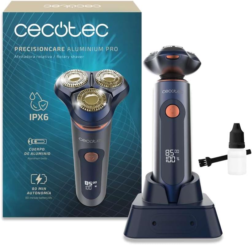 Afeitadora Rotativa Cecotec PrecisionCare Aluminium Pro