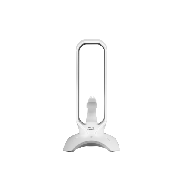 Soporte Mars Gaming Mhhpro White Para Auriculares Con Hub Usb 3.0 2p Y Bungee Pra Mouse Con Iluminac