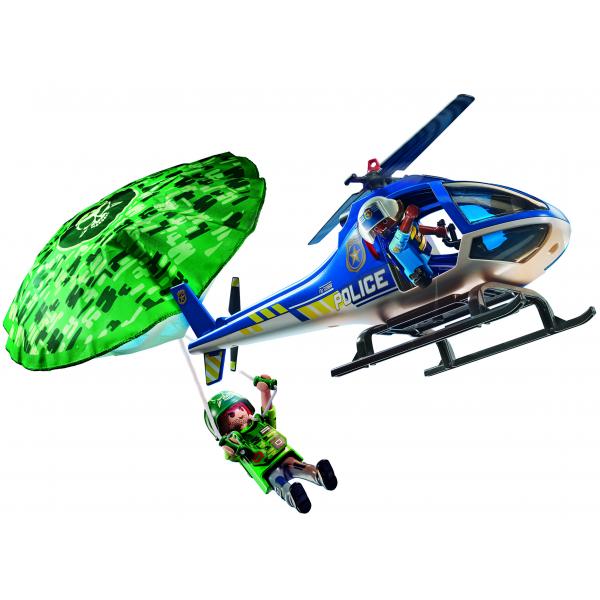Playmobil Ciudad Helicoptero De Policia Persecucion En Paracaidas