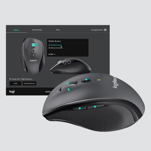 Logitech Customizable Mouse M705 Negro - 1000 DPI