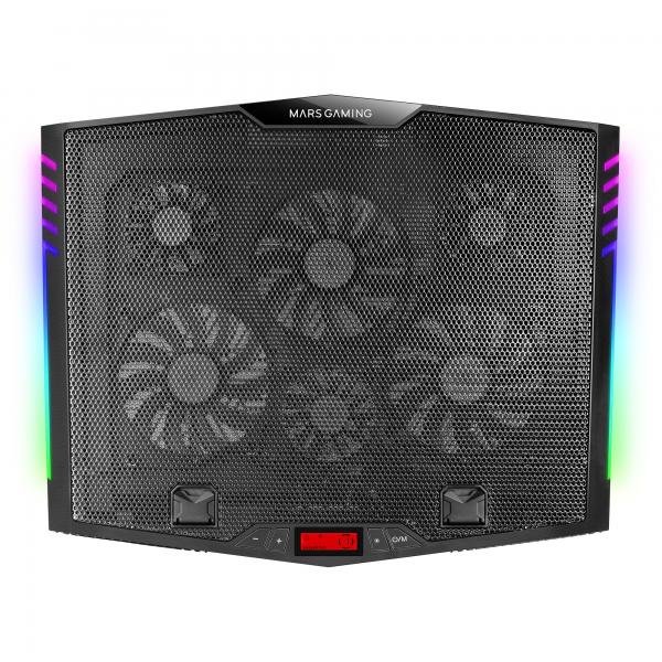 Base De Refrigeracion Para Portatiles Mars Gaming Mnbc5 Con Soporte Adicional De Movil/tablet Para P