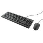Teclado Y Mouse Trust Tkm-250 Silencioso Resistente A La Caida De Liquidos Cable 1.8m 23977