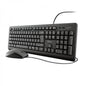 Teclado Y Mouse Trust Tkm-250 Silencioso Resistente A La Caida De Liquidos Cable 1.8m 23977