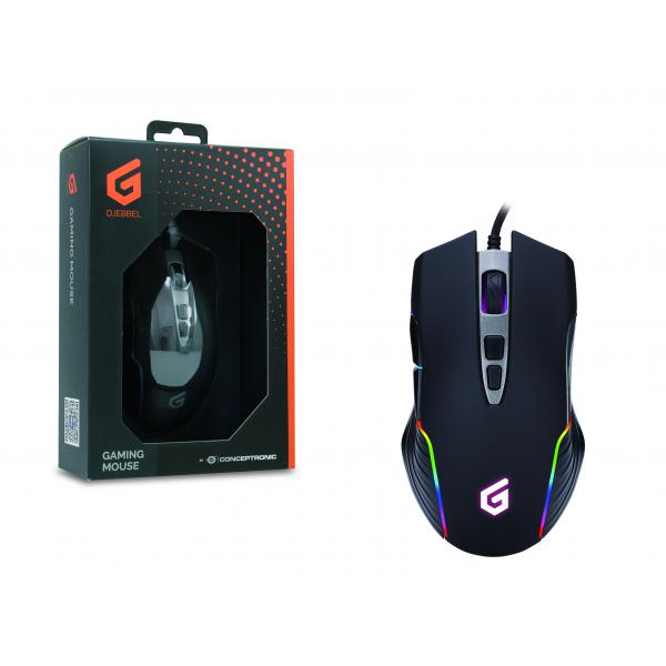 Mouse Conceptronic Gaming Djebbel03b Usb Alta Sensibilidad Sensor 7200dpi Botones Programables