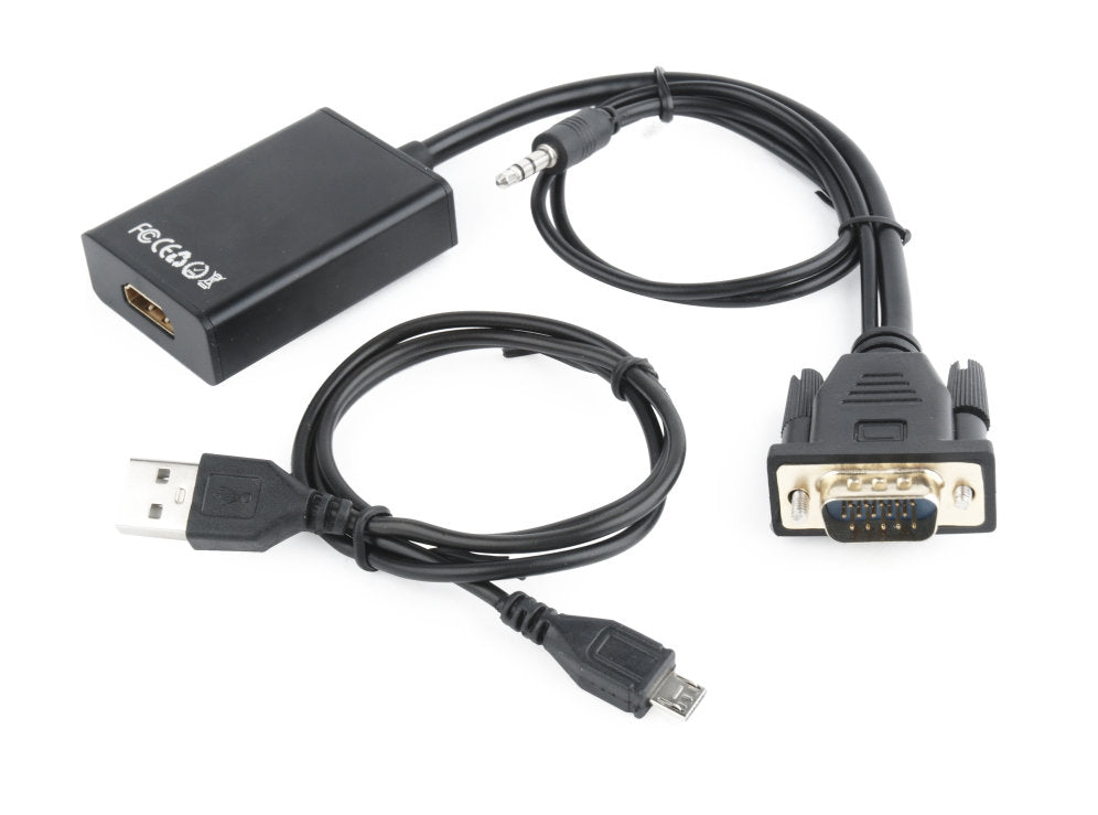 Cable Adaptador Gembird Vga Macho A Hdmi Hembra 0,15M Con Au
