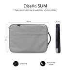 Funda Subblimi Advance Laptop Sleeve Para Portatil 13.3 Pulgadas - 14 Pulgadas Gris