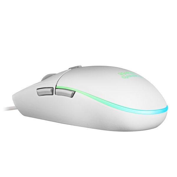 Mouse Mars Gaming Rgb Mmg White 3200dpi 6 Botones Iluminacion Flow Switches Huano