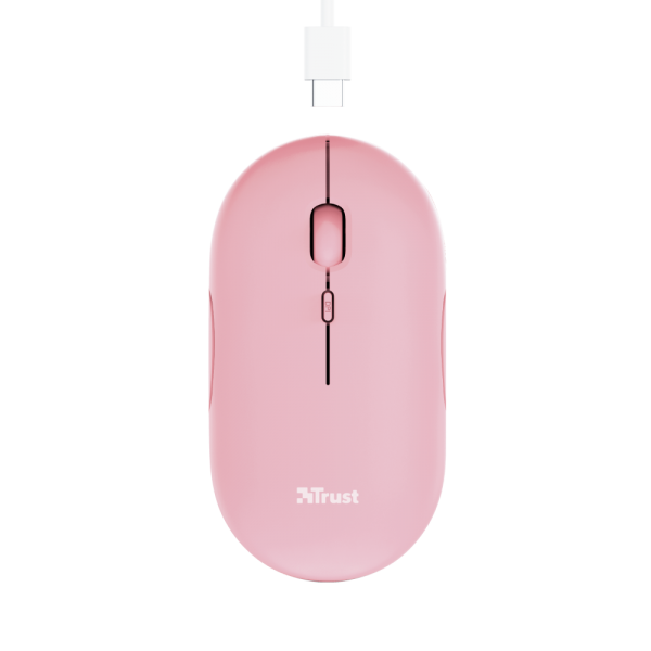 Mouse Trust Wireless Puck Recargable- Ultrafino - Botones Silenciosos- 800/1200/1600dpi - Receptor M