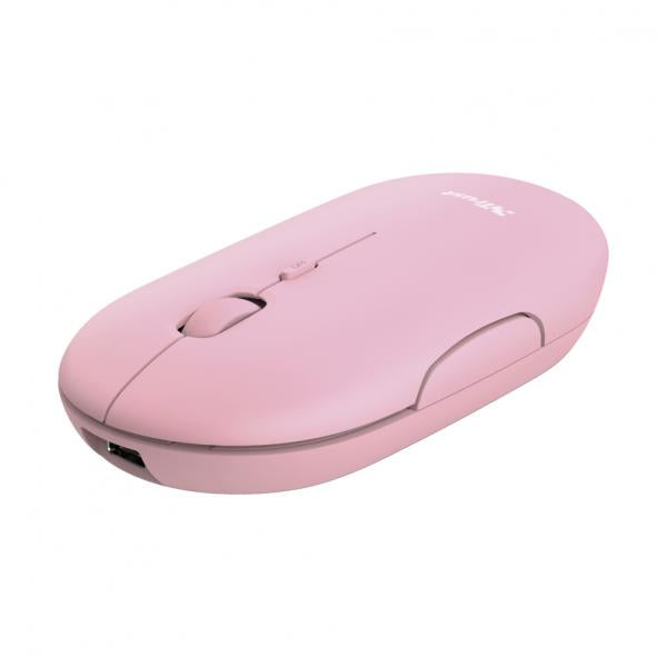 Mouse Trust Wireless Puck Recargable- Ultrafino - Botones Silenciosos- 800/1200/1600dpi - Receptor M