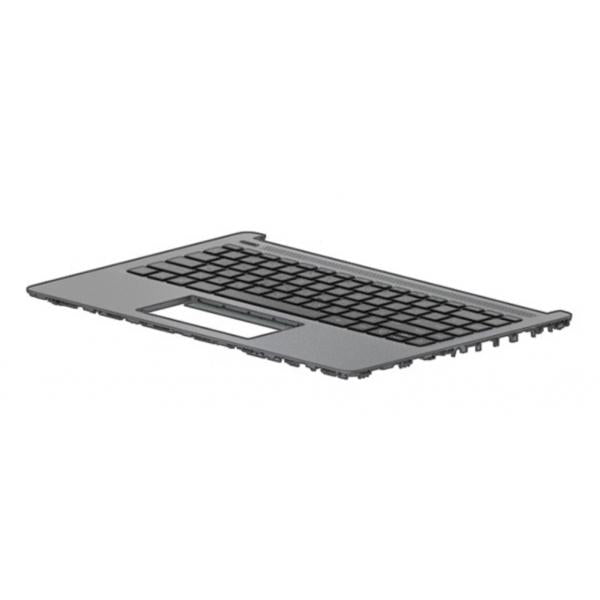 Top case + Teclado compatible para portátil HP 14S-DQ / 14S-FQ Plata Retroiluminado Hover Image
