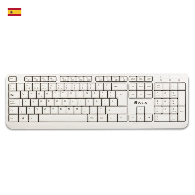 Teclado Ngs Multimedia Spike Usb 12 Teclas Multimedia Color Blanco Hover Image