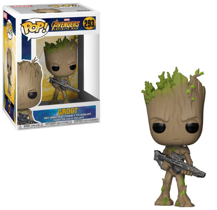 Figura Pop Marvel Avengers Infinity War Teen Groot With Gun