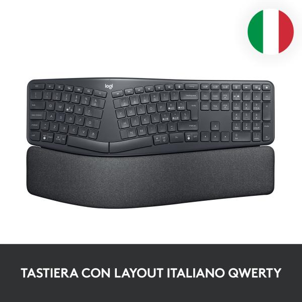 Teclado Logitech Bluetooth Ergo K860 Italiano Color Grafito P/n: 920-010106