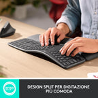 Teclado Logitech Bluetooth Ergo K860 Italiano Color Grafito P/n: 920-010106