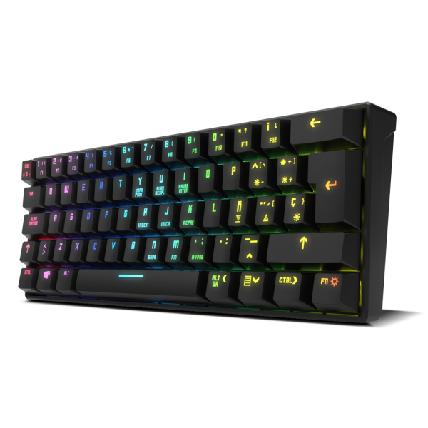 Teclado Gaming Mecánico Inalámbrico KROM Kluster - BT  USB  RGB  Negro