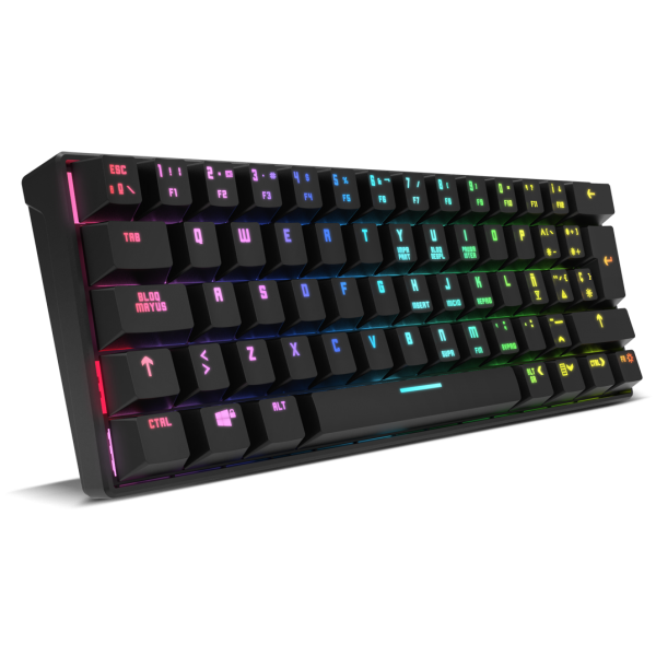 Teclado Gaming Mecánico Inalámbrico KROM Kluster - BT  USB  RGB  Negro