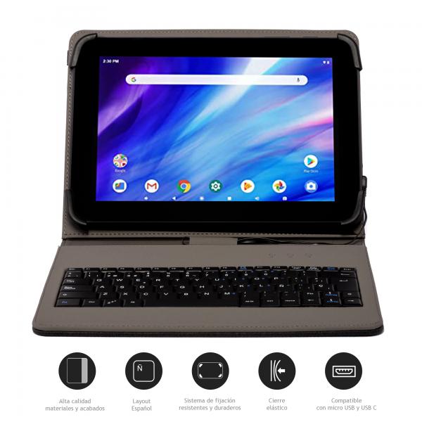 Nilox Folio Black / Funda Teclado Tablet 10.5"
