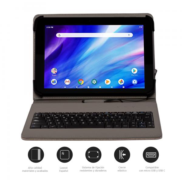Nilox Folio Beige / Funda Teclado Tablet 10.5"