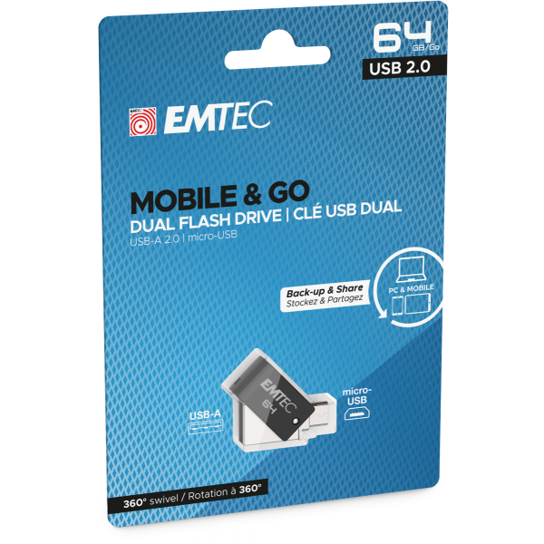 Emtec Mobile & Go Micro-usb Plata / Pendrive 64gb Micro-usb 2.0