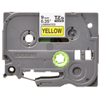Cinta Laminada Brother Tze621 9mm X 8m Negro Sobre Fondo Amarillo