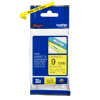 Cinta Laminada Brother Tze621 9mm X 8m Negro Sobre Fondo Amarillo