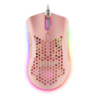 Mouse Mars Gaming Rgb Mmex Diseo Hive Pink 32kdpi Pixart 3389pro Switch Superficie Perforada Ilumin