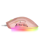 Mouse Mars Gaming Rgb Mmex Diseo Hive Pink 32kdpi Pixart 3389pro Switch Superficie Perforada Ilumin