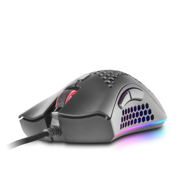 Mouse Mars Gaming Rgb Mmex Diseo Hive Black 50-32000 Dpi Pixart 3389pro Switch Superficie Perforada