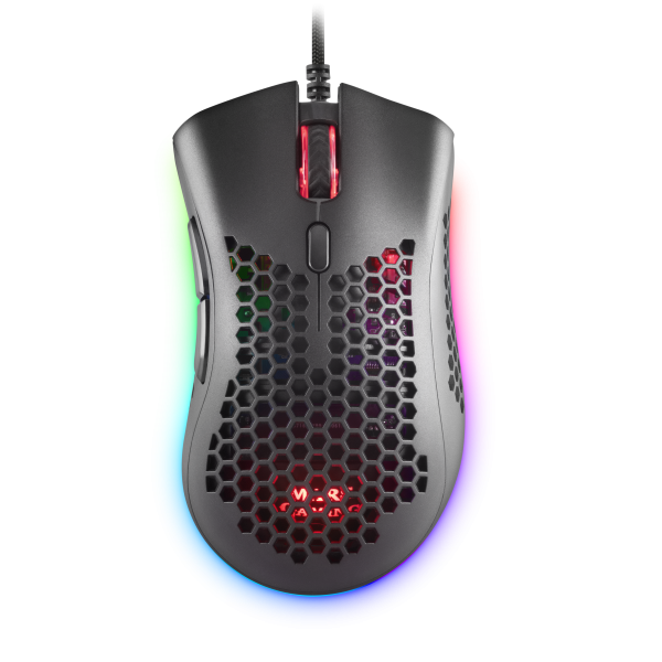 Mouse Mars Gaming Rgb Mmex Diseo Hive Black 50-32000 Dpi Pixart 3389pro Switch Superficie Perforada