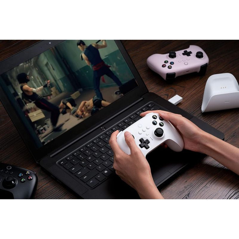 Mando 8BitDo Ultimate 2.4G con base de carga Blanco - Gamepad para PC/Android/Steam