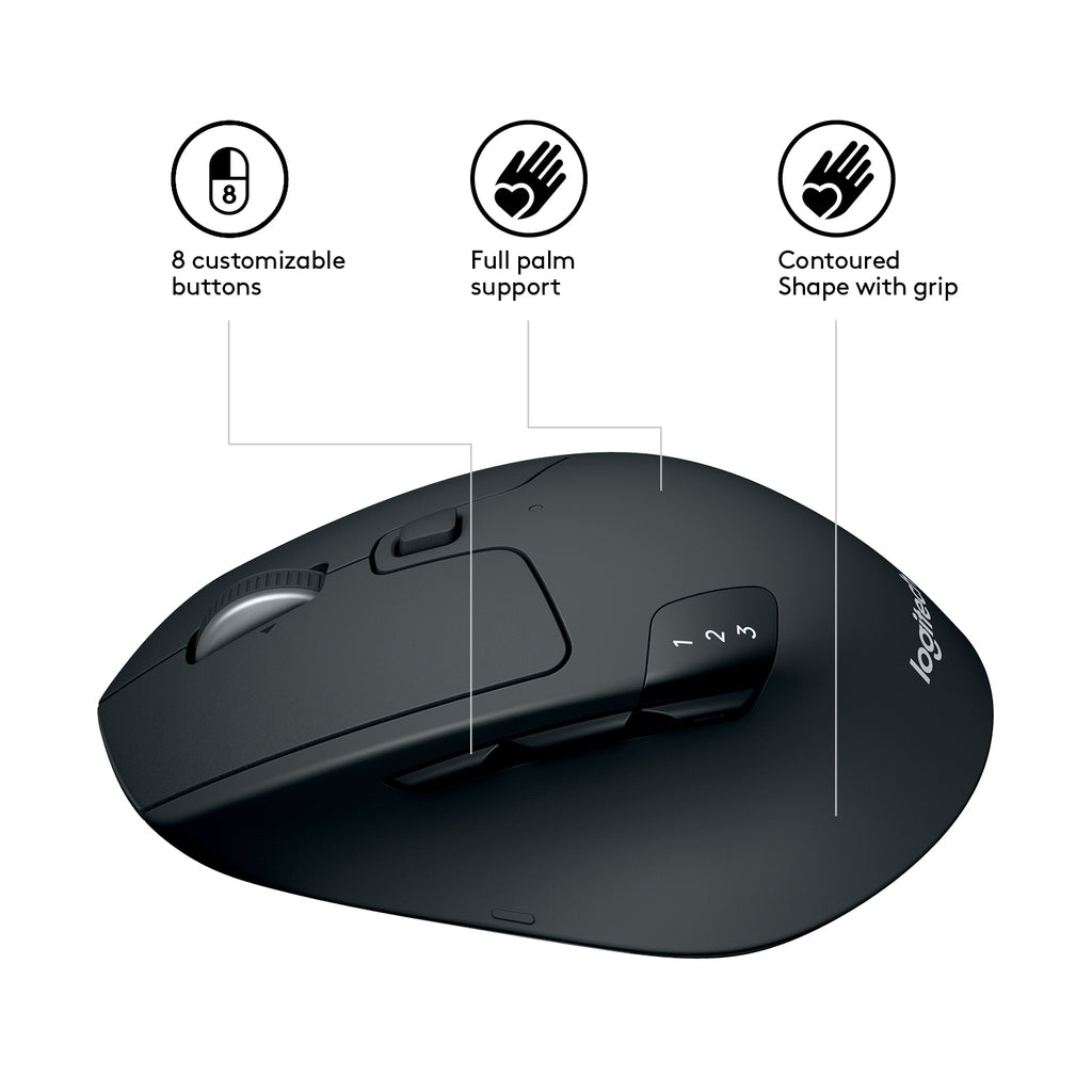 Mouse Raton Logitech M720 Optico Wireless Y Bluetooth Inalambrico Triathlon