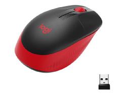 Mouse Raton Logitech M190 Full Size Optico Wireless Inalambrico Rojo Hover Image